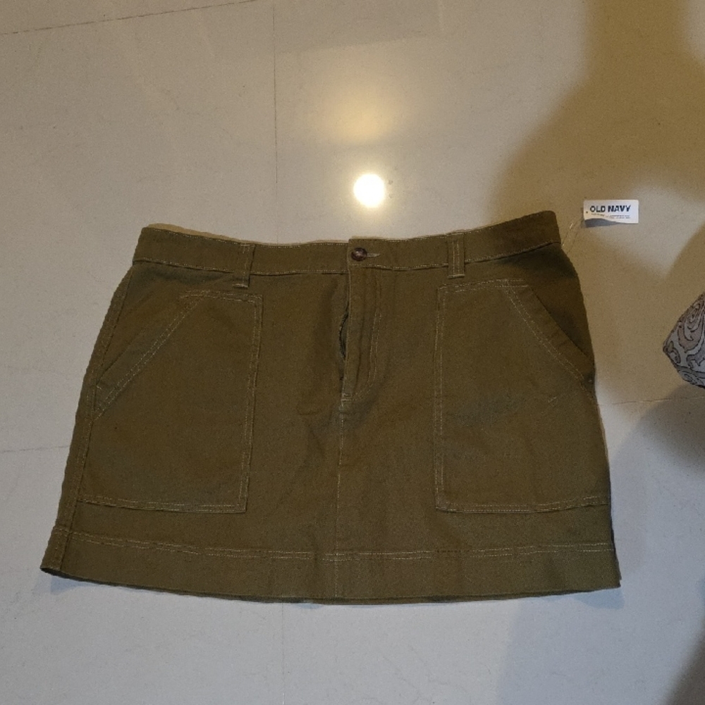 Olive Green Mini Skirt